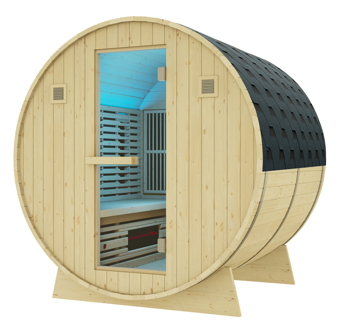 QUATTRO outdoor infrared barrel sauna