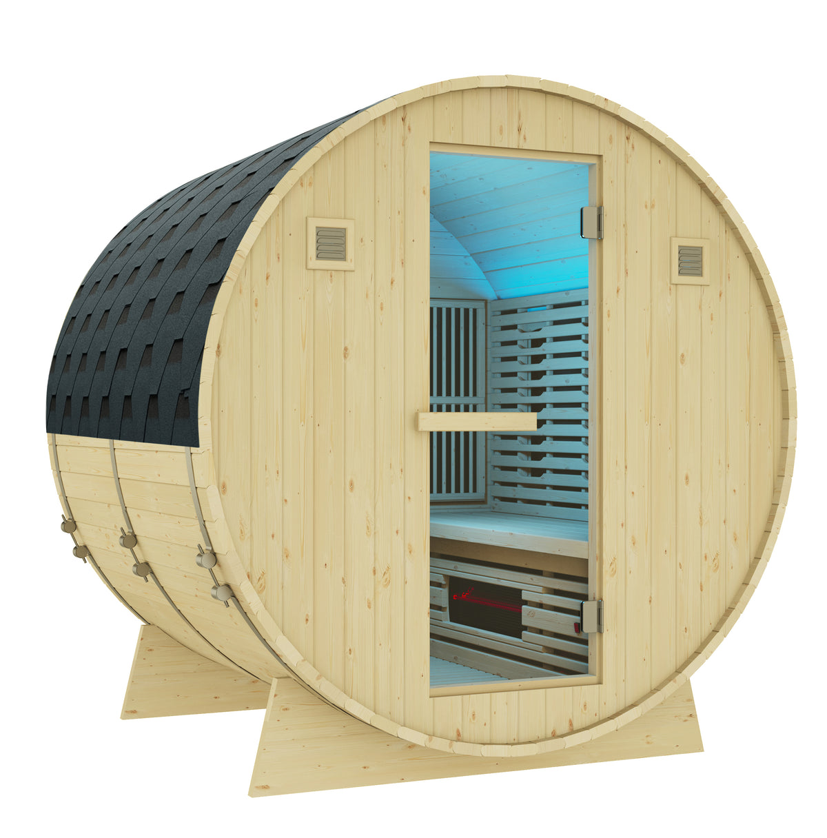 QUATTRO outdoor infrared barrel sauna