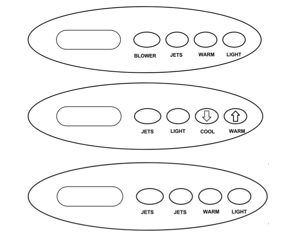 Balboa VL200 control panel sticker, 4 buttons